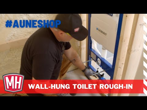 Wall hung toilet carrier installation in the #auneshop