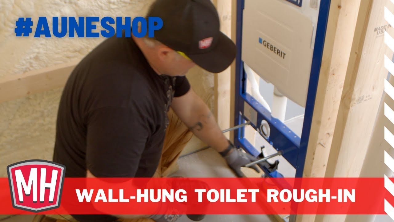 Wall hung toilet carrier installation in the #auneshop