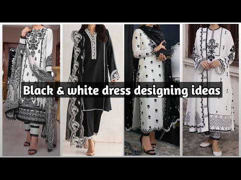 50+ Beautiful Black & White dress designing ideas | Party wear designer dresses 2024