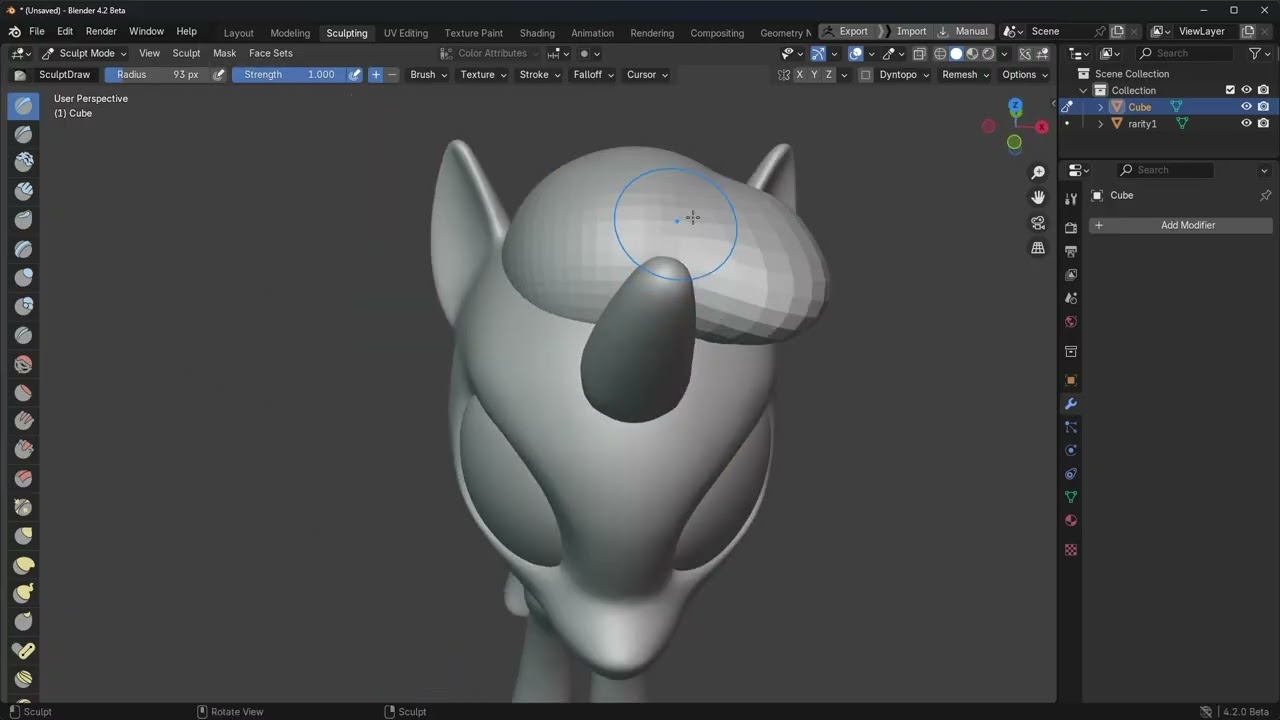30. Sculpt Hair on a Pony: Advanced Techniques and Common Issues in Blender