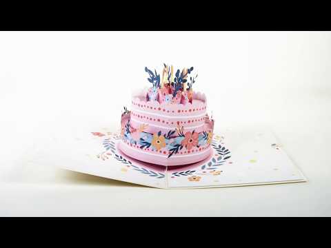 Floral Birthday Cake Pop up card video