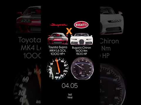 Toyota Supra MK4 L6 3.0L 1000 HP+ vs Bugatti Chiron 1600 Nm 1500 HP