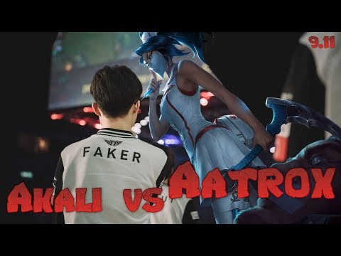 Faker - Akali vs Aatrox Mid - LoL Season 9 KR Ranked | League Of Legends