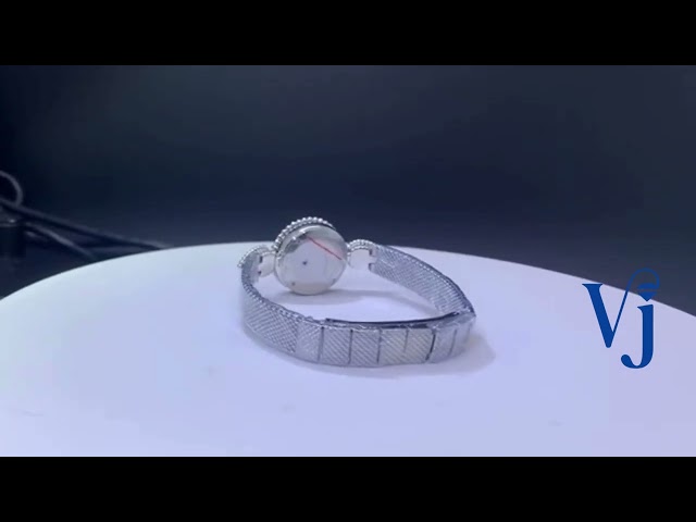 ساعة بوشرون ستانلس ستيل مرصعة بالألماس مع سوار ستيل شبكي طبق الأصل