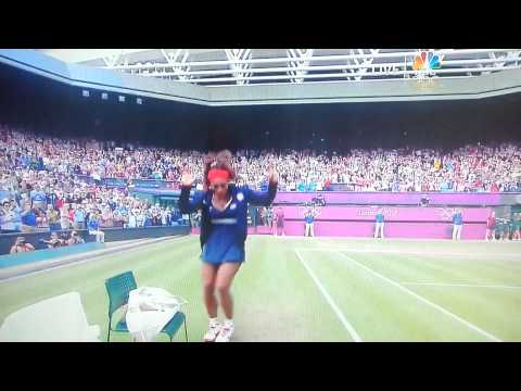 Serena Williams crip walking after winning Olympic Gold in London 2012.