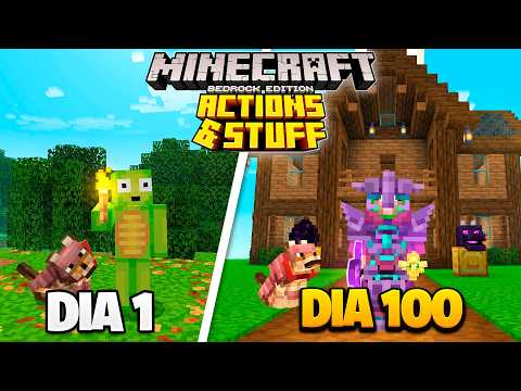 I Survived 100 DAYS in Minecraft BEDROCK + Actions & Stuff