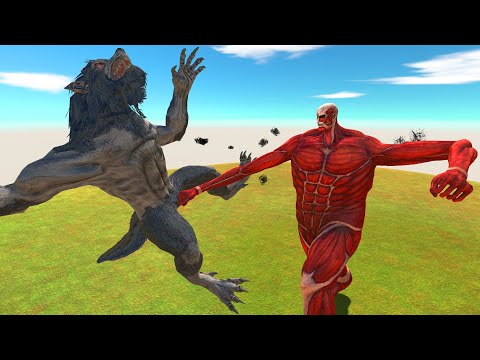 Werewolves vs Colossal Titan - Animal Revolt Battle Simulator