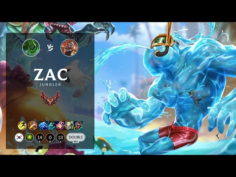 Zac Jungle vs Qiyana - KR Grandmaster Patch 12.13