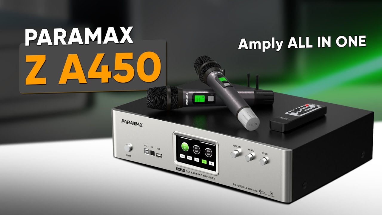 video Amply karaoke tích hợp Vang số Paramax Z-A450 chính hãng 0