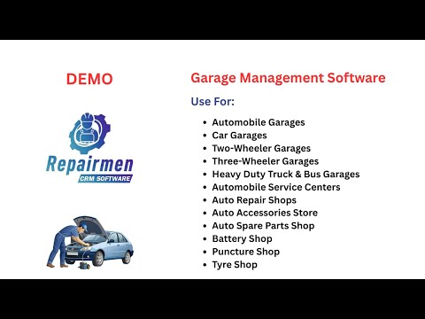 RepairMen Demo of Garage Management Software App, 
