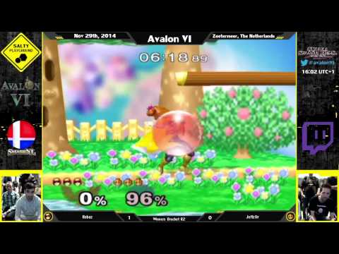 Avalon VI - Rebaz (Cpt. Falcon) Vs. Jeffz0r (Sheik, Peach) - SSBM Singles Winners Bracket R2