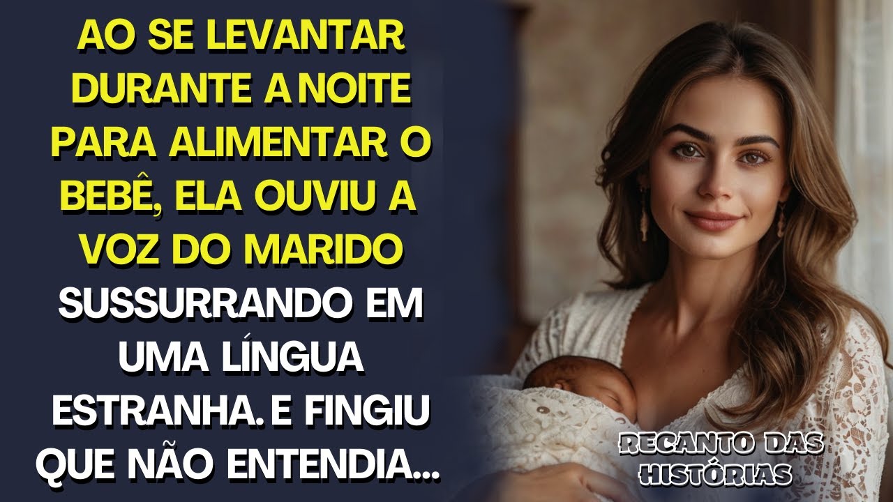 Ao acordar à noite para cuidar do bebê, ouviu o marido falando outro idioma e  fingiu não entender…