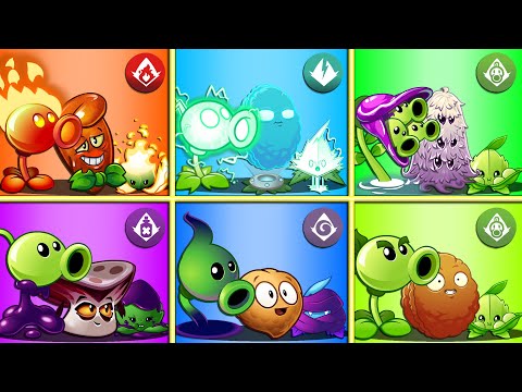 PvZ 2 Random 6 Team PEA & MINT & DEFENCE Plants Battlez - Who will Win?