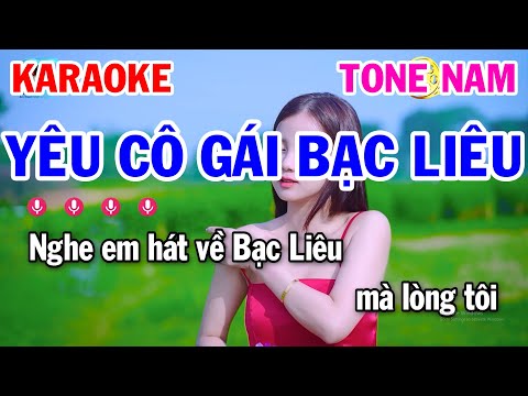 Karaoke Yêu Cô Gái Bạc Liêu Tone Nam ( D#m ) | Cô Ba Có Nhà Trà Kha