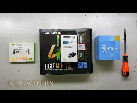 intel Pentium GOLD G7400 GIGABYTE H610M H V2 AGI SSD Budget Office Custom PC Build
