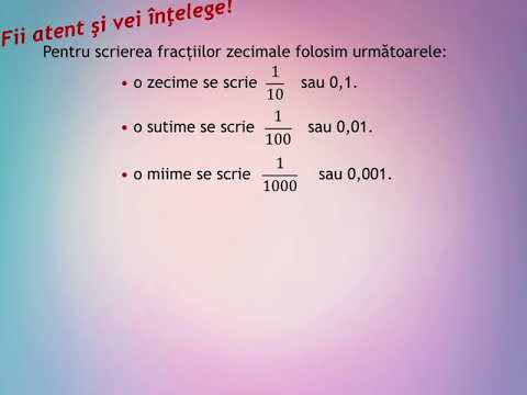 Scrierea fractiilor zecimale