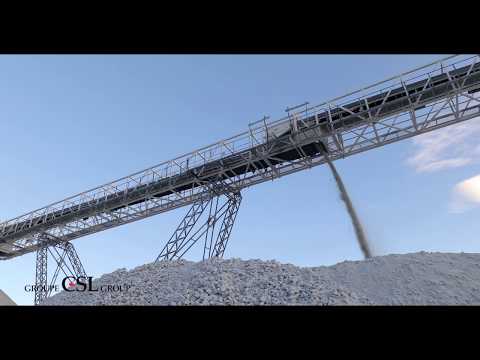 Crushed Marble Discharge Operation, MV CSL Trimnes, Elnesvågen, Norway