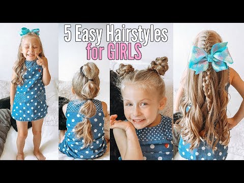 5 Easy Hairstyles for Girls | Back To School Hair Ideas for Little Girls!! Video