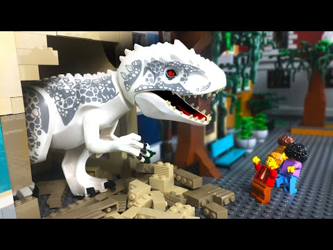 LEGO Dinosaurs of Jurassic World | Indominus Rex Attack - Stop Motion Animation