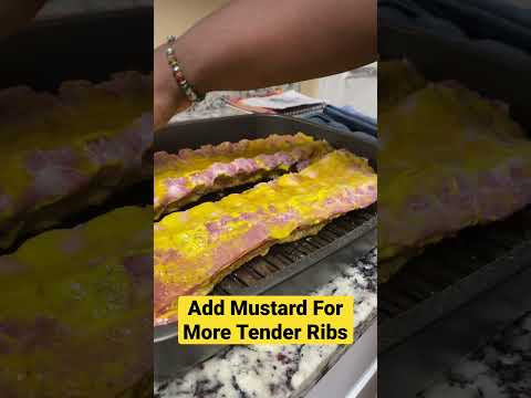 Mustard on Ribs #bbq #bbqribs #marinated