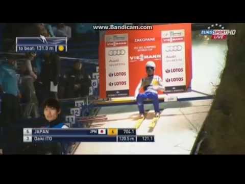 PŚ Zakopane 2015 - Daiki Ito 128 m 2 seria Konkurs Drużynowy