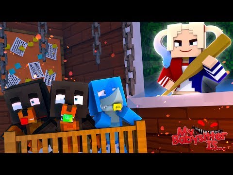 MY BABYSITTER IS..... HARLEY QUINN !!! Minecraft w/ Sharky, Donut the Dog and Baby Max
