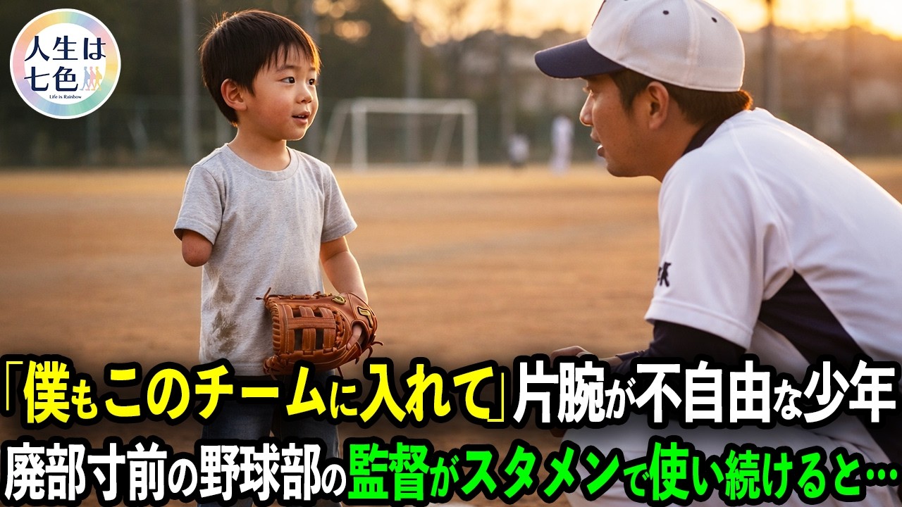 片腕が不自由な野球少年はやがて大きな奇跡を生むのでした