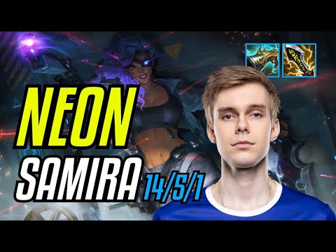 NEON - SAMIRA vs CAITLYN ADC - EUW GRANDMASTER - PATCH 11.8 QUADRAKILL
