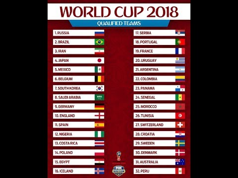 Danh sách 32 đội tuyển tham gia World Cup 2018