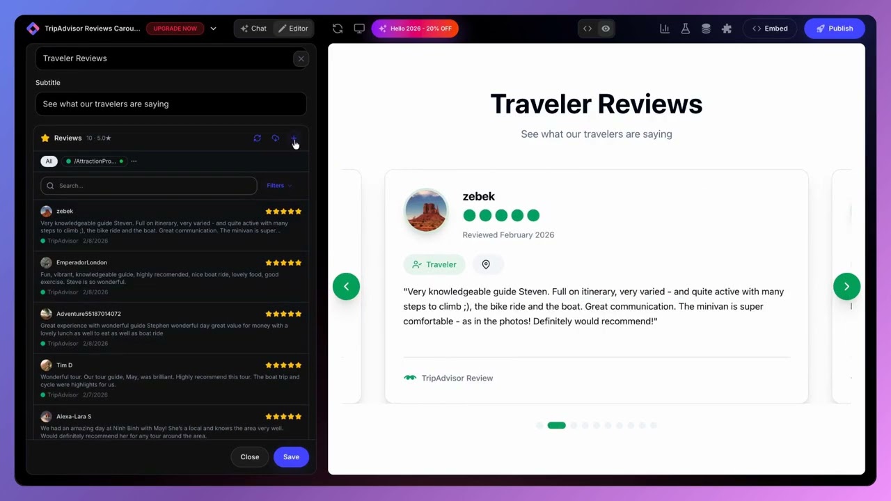 How to Build a TripAdvisor Reviews Widget with Embeddable