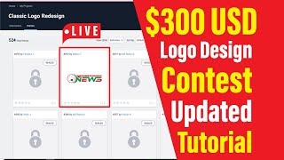 Logo Design Contest Tutorial live I Freelancing I $300 USD