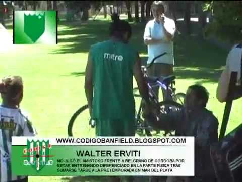 Walter Erviti no jugó el primer amistoso de Banfield contra Belgrano de Córdoba 15/01/11