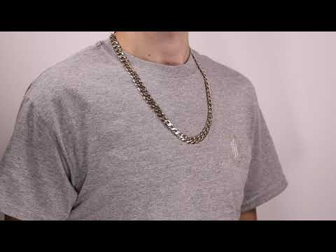 Bi2_26 - 9ct Gold Heavy Bevelled Edge Curb Chain - 10mm