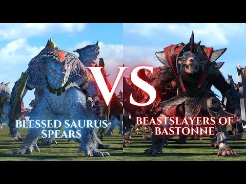 WARHAMMER III Total War 1V1: Blessed Saurus Warriors Shields VS Stormvermin