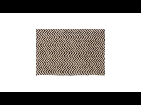 Fußmatte Jute Zickzack Beige - Schwarz - Naturfaser - Textil - 62 x 1 x 42 cm