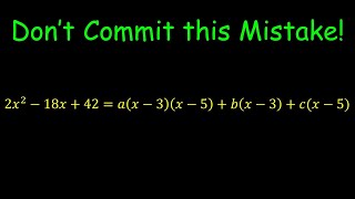 A Nice Equation - Mistake to Avoid