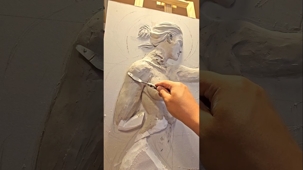 relief art 🎨 rock effect #sculpture #art #drywallart