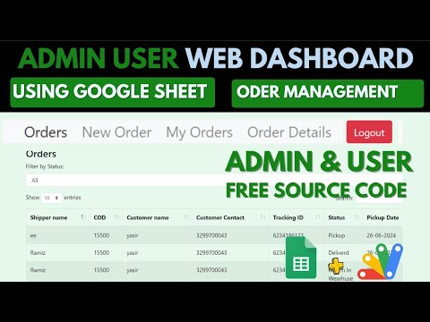 Google Sheet Dasboard Web App | Order Management Web App | B19