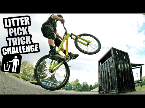 THE MTB LITTER PICK TRICK CHALLENGE  - BIN IT!