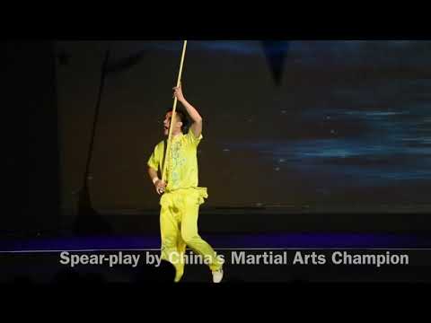 Spear play by Chinese Martial Arts Champion CHU Haoran