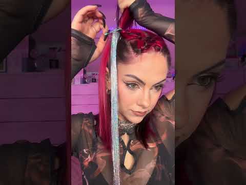 Festival hairstyle with hair tinsel ✨ #hair