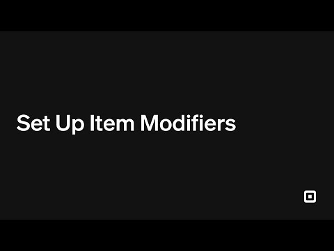Set Up Item Modifiers with Square