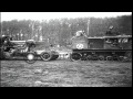 US Troops Set Up 155mm Gun (Long Tom) And M4 High Speed Tractor Tows Another One...HD Stock Footage