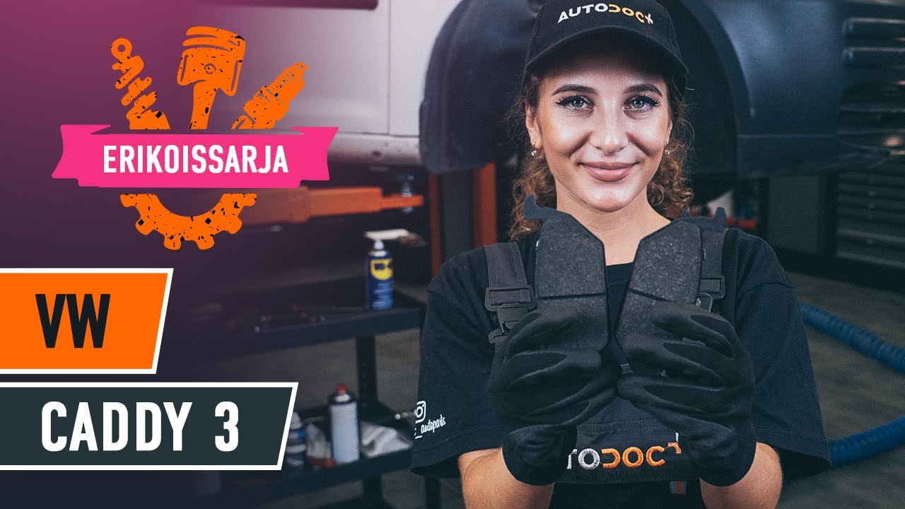 Kuinka vaihtaa jarrupalat eteen VW Caddy 3 van-autoon – vaihto-ohje