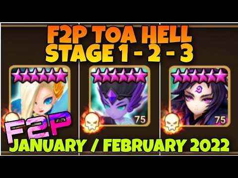 F2P TOA HELL STAGE 1 - 2 - 3 ALL 3⭐ JANUARY / FEBRUARY 2022 SUMMONERS WAR