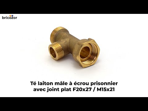 Té mâle avec écrou prisonnier avec joint plat F20x27 / M15x21 BRICOZOR