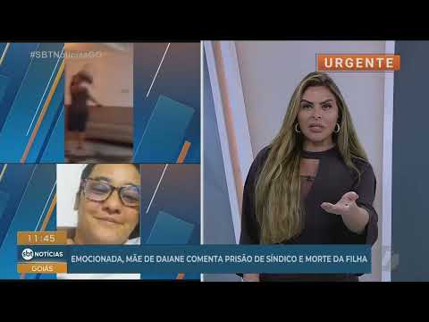 Momento da chegada a delegacia do suspeito de matar corretora em Caldas Novas