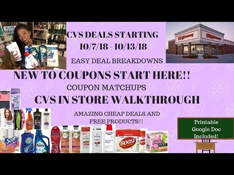 CVS Coupon Deals Starting 10/7/18~New Couponer Easy Deals~Coupon Matchups Deal Breakdowns~Cheap&Free Video