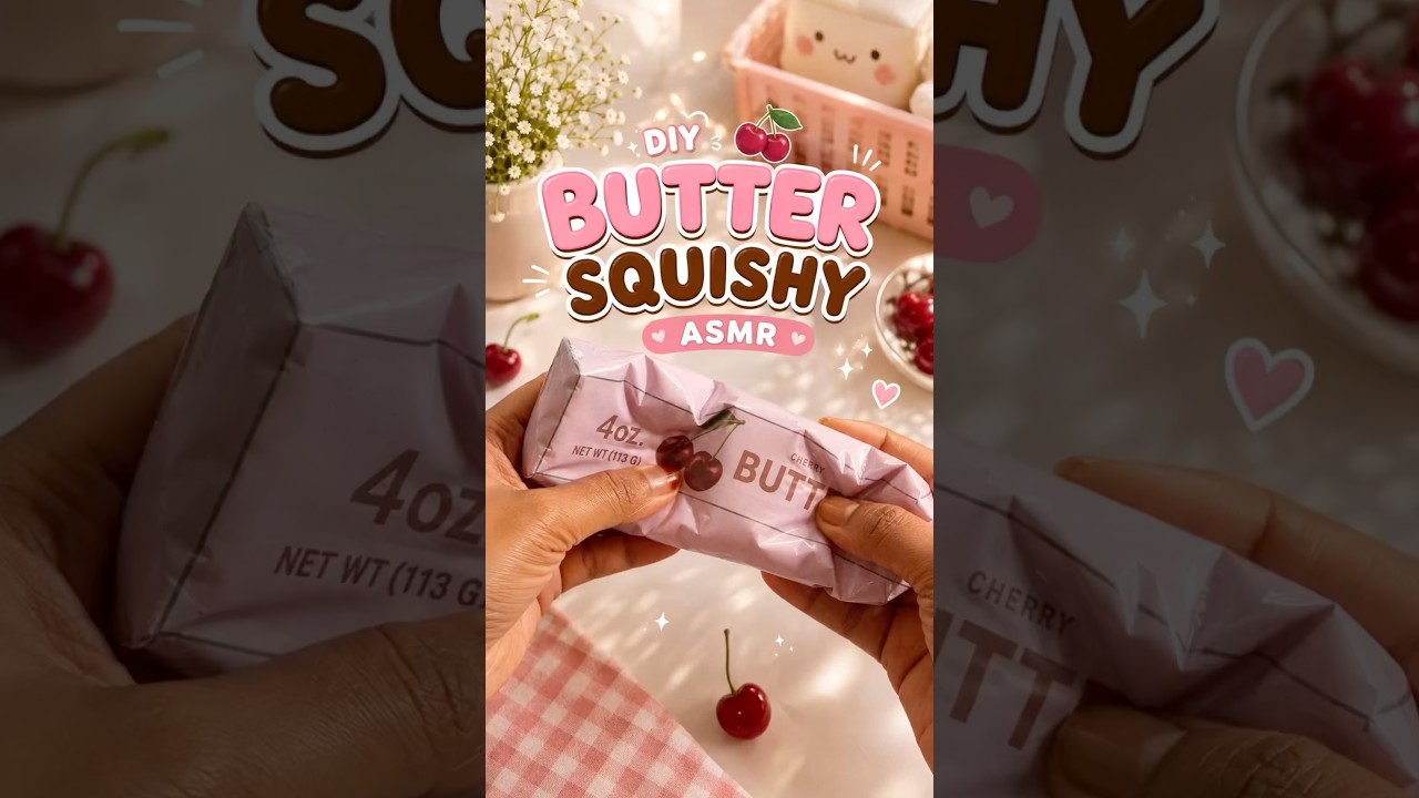 🎀✨DIY Butter Squishy 🍒🧈 | Cute & Satisfying DIY Squishy|It’s me Hana#buttersquishy#shorts