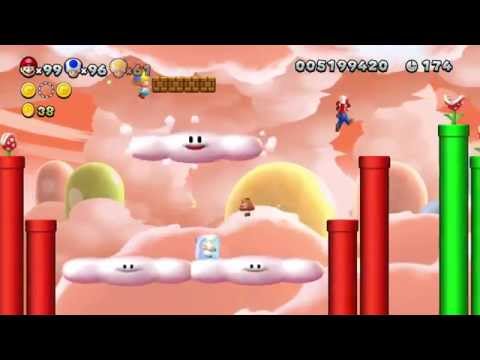 New Super Mario Bros U 100% Walkthrough Episode 19 - World 7 - Meringue Clouds (part 2)